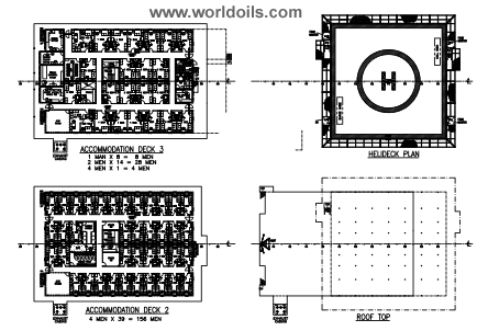 111m Accommodation Crane Work Barge 