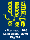 Le Tourneau 116-S Jackup Rig - 250ft for sale
