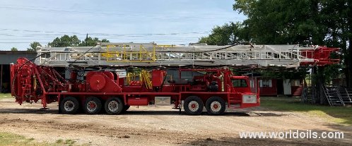 2007 Built National Oilwell Model 5C Five Axle K100C Carrier Workover Rig