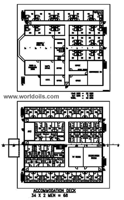 Accommodation Work Barge with Crane